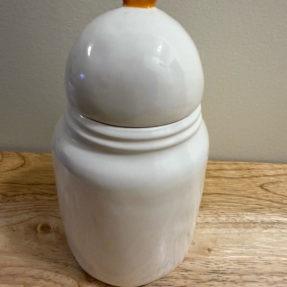 Rae Dunn White and Orange Peep Peep Chick Canister - Picture 2 of 5